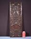 French Antique Deeply Carved Solid Oak Wood Panel With Figure In The Center