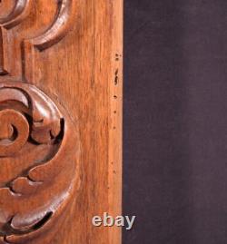 French Antique Hand Carved Architectural Door Panel Walnut Wood with Face