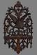 French Antique Hand Carved Openwork Wood Eagle Bird Wall Panel