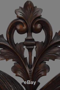 French Antique Hand Carved Openwork Wood Eagle Bird Wall Panel