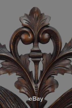 French Antique Hand Carved Openwork Wood Eagle Bird Wall Panel