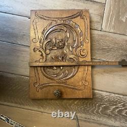 French Antique Hand Carved Panel Door Solid Wood 8x 12.5 Roses Floral