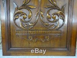 French Antique Hand Carved Walnut Wood Cupboard Door Panel Renaissance Style