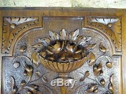 French Antique Highly Carved Architectural Panel Solid Walnut Wood- Renaissance