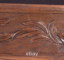 French Antique Highly Carved Panel in Solid Chestnut Wood Architectural Salvage