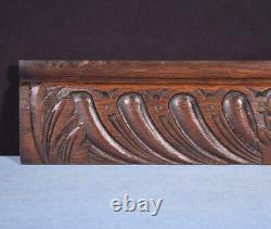 French Antique Highly Carved Panel in Solid Oak Wood Architectural Salvage