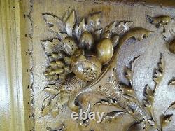 French Antique Large Carved Architectural Solid Walnut Wood Panel Door Gothic