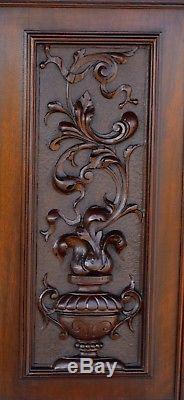 French Antique PAIR of Carved Salvaged Cupboard Wood Doors Panel Furniture