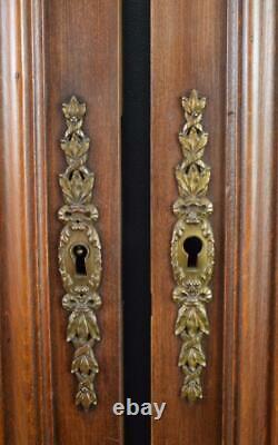 French Antique Pair Carved Wood Architectural Door Panel Gothic Chimera