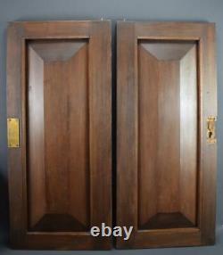 French Antique Pair Carved Wood Architectural Door Panel Gothic Chimera