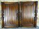 French Antique Pair Of Walnut Carved Wood Panel With Columns Gothic