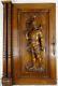 French Antique Walnut Wood Door Panel Finely Hand Carved Gladiator 19 Th
