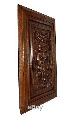 French Carved Wood Door Panel Picture Breton Figures Brittany Two Women