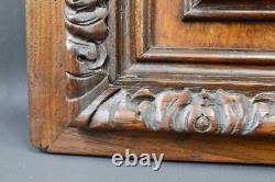 French Pair Black Forest Carved Oak Wood Hunting Trophy Doors Panel