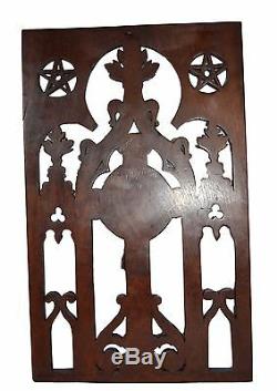 French Religious Large Gothic Carved Wood Panel Jesus Crucifix 19th. C