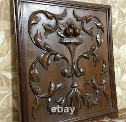 Fruit scroll leaves wood carving panel Antique french architectural salvage 18