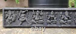 Ganesha Carved Panel Ancient Sculpture Temple Wood Mural Hindu Ganesh India I