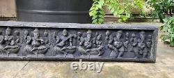 Ganesha Carved Panel Ancient Sculpture Temple Wood Mural Hindu Ganesh India I