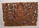 Ganesha Carved Wooden Panel 22 1/2 X 15 1/2 Large Wood Relief Wall Art Lotus