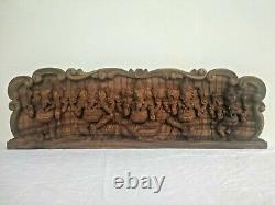 Ganesha Statue Wall Panel Temple carved Ganesh Sculpture Hindu Wooden plaque Rar