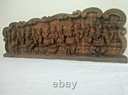 Ganesha Statue Wall Panel Temple carved Ganesh Sculpture Hindu Wooden plaque Rar