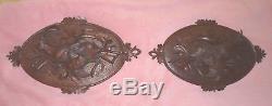 Germany 19th Century Wood Carved Black Forest Trophy Panels Plaques