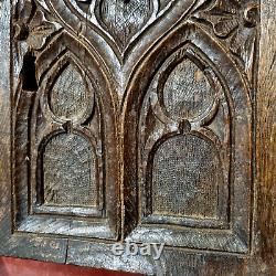 Gothic flamboyant wood carving panel door Antique French architectural salvage