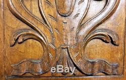 Gothic medieval wood carving panel Antique french blazon architectural salvage