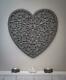 Grey Heart Hand Carved Panel
