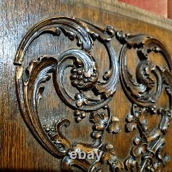 Griffin scroll leaves wood carving panel Antique French architectural salvage