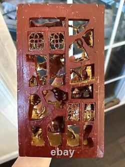 Hand Carved Gilded Wooden Chinese Wall Panel