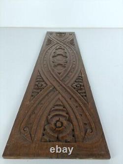 Hand Carved Wood Gothic Pediment Ornate Architectural reclaimed Salvage Panel A
