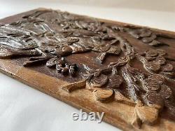 Hand Carved Wood Panel Chinese Sanxing God Wise Men Fu 3 Immortal Deity