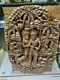 Hand Carved Wood Wall Panel 13x19x2 Art Indonesian Very Good