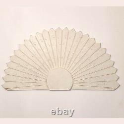 Hand Carved Wooden Art Deco Wall Art Sun Bed Headboard Large Panel