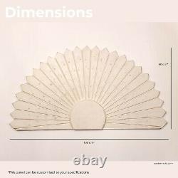 Hand Carved Wooden Art Deco Wall Art Sun Bed Headboard Large Panel