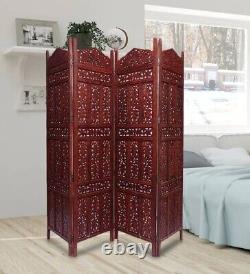 Hand Carved Wooden Partition Screen/Room Divider in Sheesham Wood 4 Panels P3