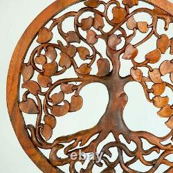 Handmade Carved Wooden Decorative Wall Art Tree of Hope Panel