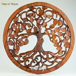 Handmade Carved Wooden Decorative Wall Art Tree of Hope Panel