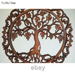 Handmade Carved Wooden Decorative Wall Art Tree of LOVE Panel