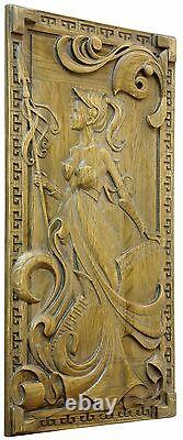 Handmade Lacquered Decorative Wooden Carved Wall Panel Fine Ash-tree Wood