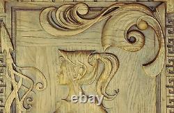 Handmade Lacquered Decorative Wooden Carved Wall Panel Fine Ash-tree Wood