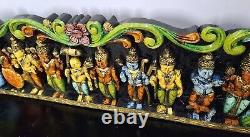 Handmade Wooden Wall Panel VISHNU Dashavatara Multi-Color 36 Inches