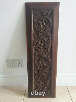 Handmade carved Victorian wooden panel