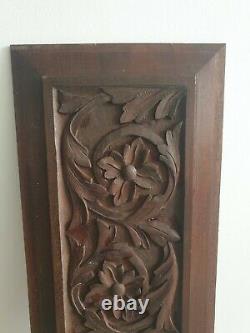 Handmade carved Victorian wooden panel