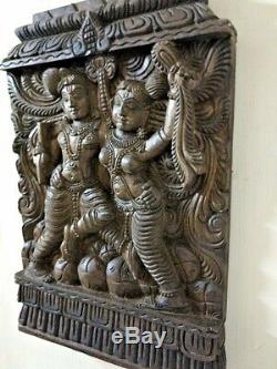 Hindu God Krishna Radha Love Making Vintage Wall Panel Statue Sculpture Plaque