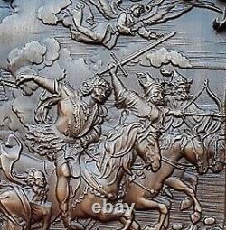 Horsemen of the Apocalypse Carved panel NATURAL WOOD SOLID Beech