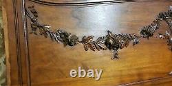 Huge ribbon garland flower carving panel Antique french architectural salvage