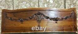 Huge ribbon garland flower carving panel Antique french architectural salvage