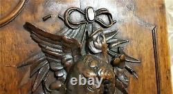 Hunting trophy bow ribbon carving panel Antique french architectural salvage